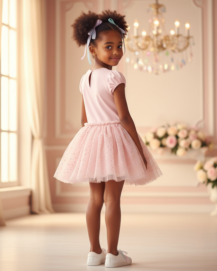 pink unicorn wings tutu dress - back