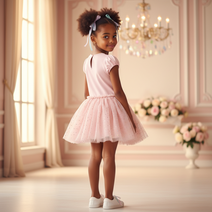 pink unicorn wings tutu dress - back