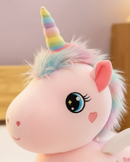 pink winged unicorn plush - detail