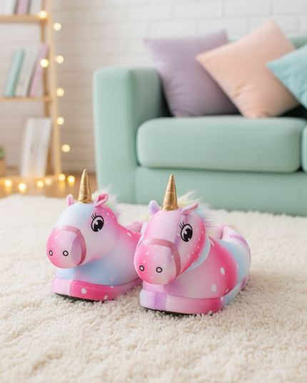 pink winged unicorn slippers - lifestyle