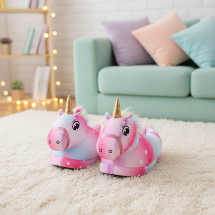 pink winged unicorn slippers - lifestyle
