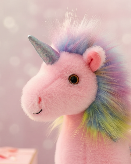 pink wisdom unicorn plush - detail