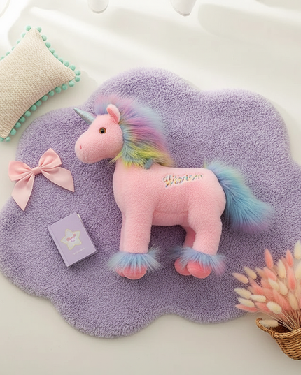 pink wisdom unicorn plush - flat-lay