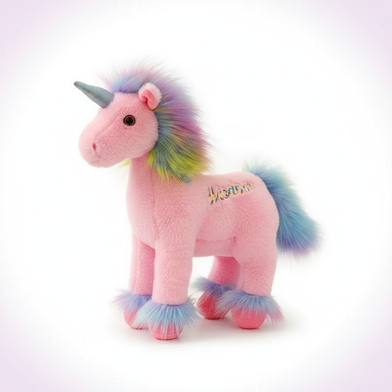 pink wisdom unicorn plush - white-bg
