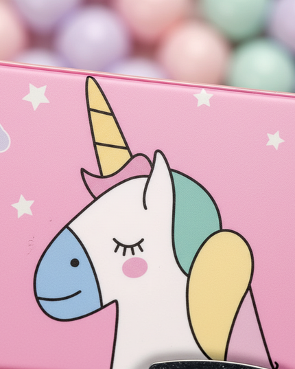 playful unicorn pencil case - detail