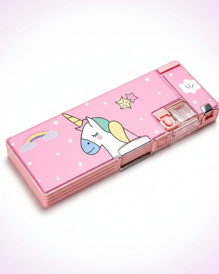 playful unicorn pencil case - white-bg