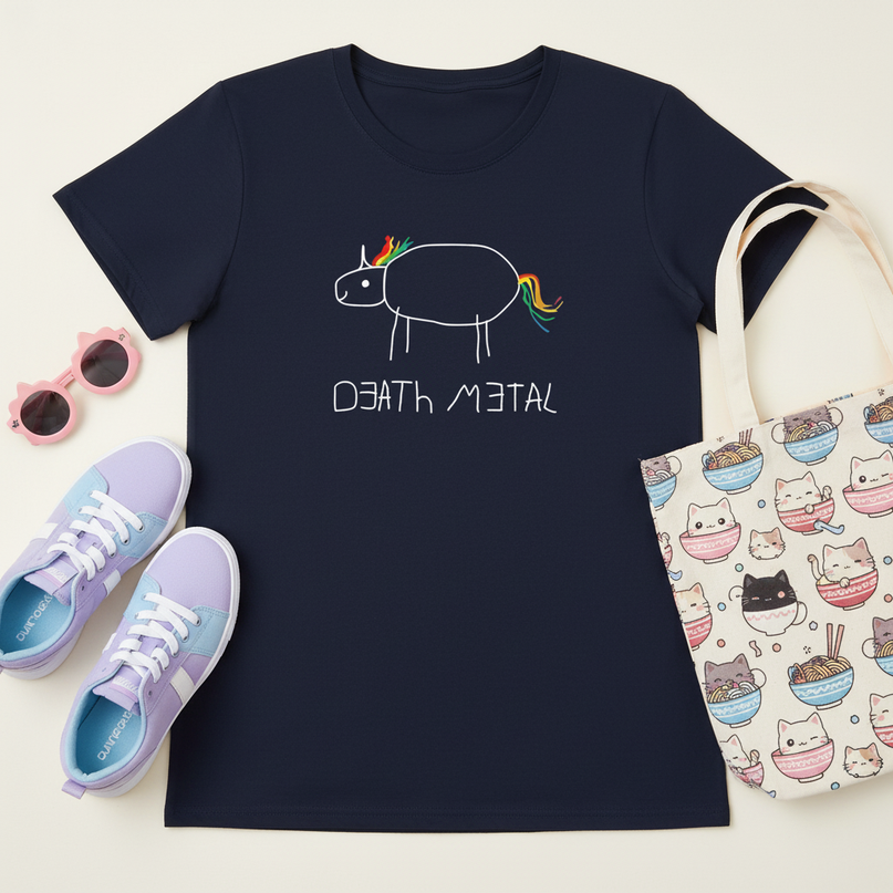 plus size unicorn shirt - flat-lay