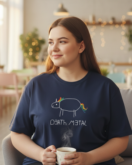 plus size unicorn shirt - in-use