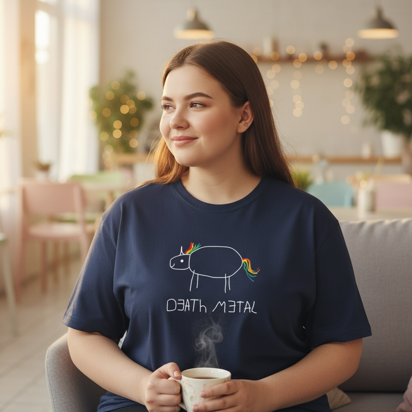 plus size unicorn shirt - in-use
