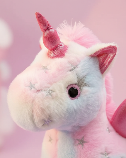 plush pink unicorn - detail