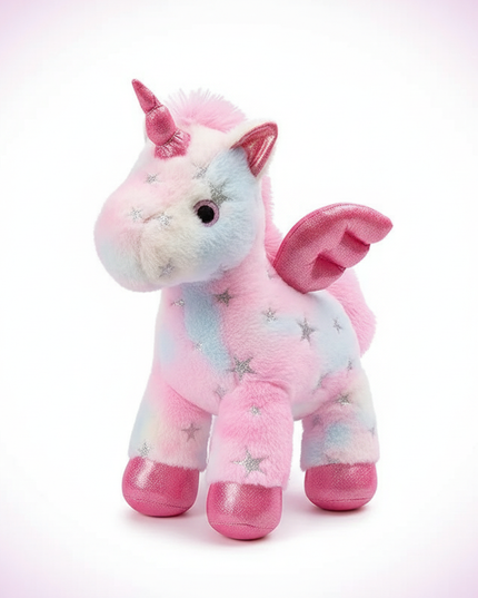 plush pink unicorn - white-bg