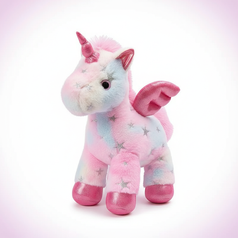 plush pink unicorn - white-bg