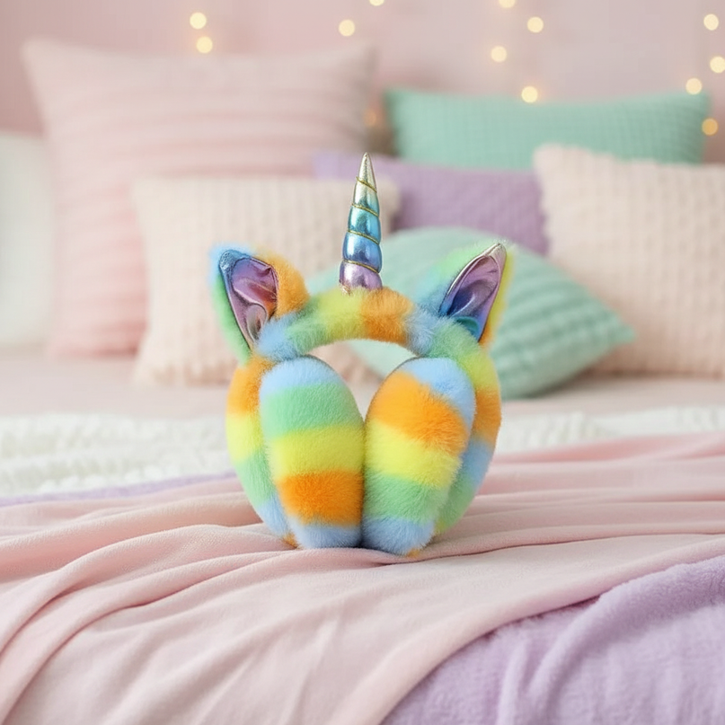 plush unicorn earmuffs - lifestyle
