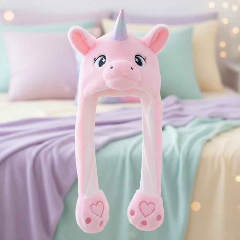plush unicorn hat - lifestyle