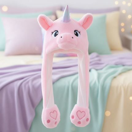 plush unicorn hat - lifestyle
