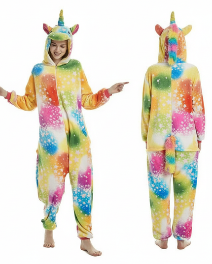 plush unicorn onesie - white-bg