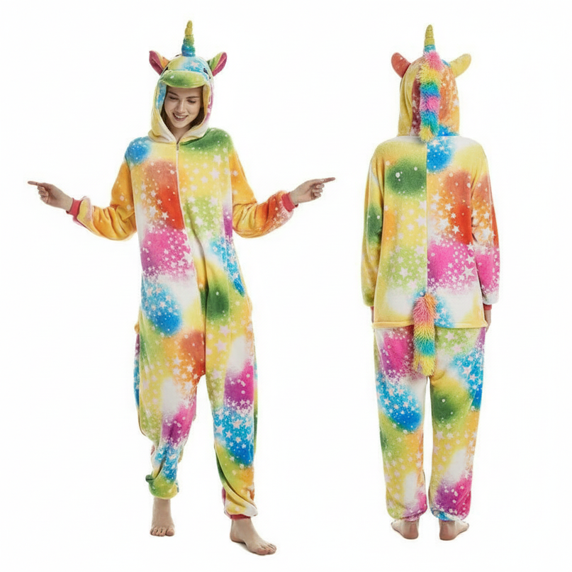 plush unicorn onesie - white-bg
