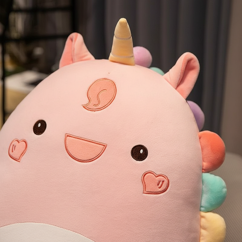 plush unicorn pillow - detail