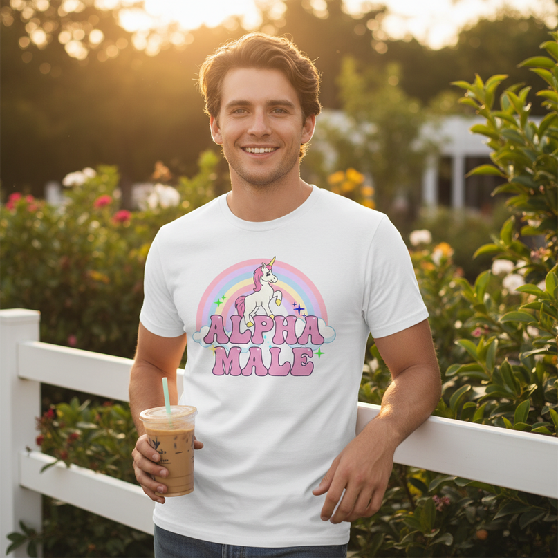pride unicorn shirt - in-use