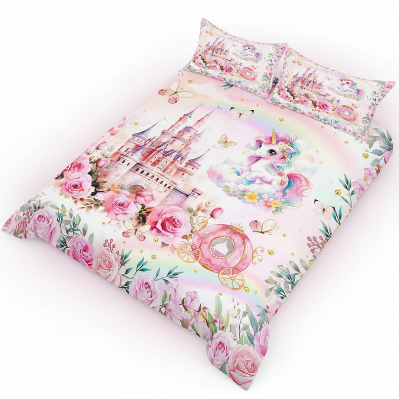 princess unicorn bedding - white-bg