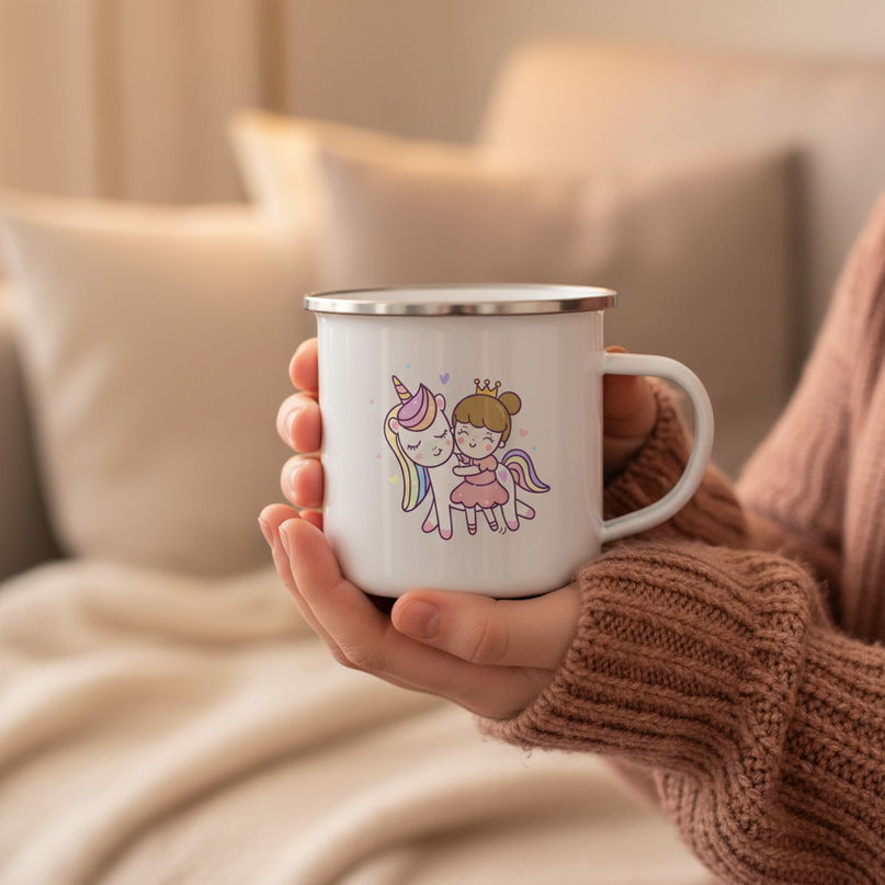 princess unicorn mug - in-use