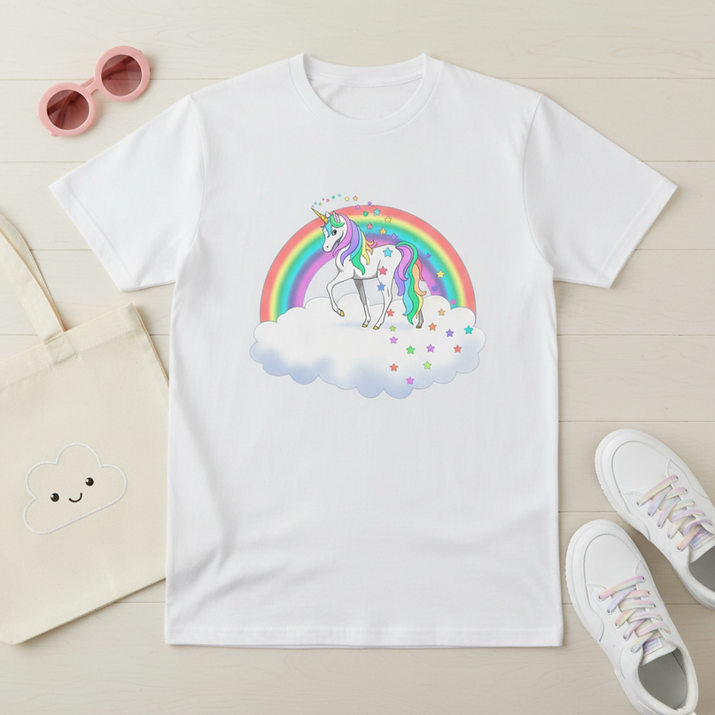 princess unicorn shirt - flat-lay
