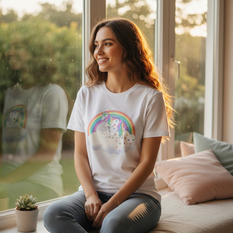 princess unicorn shirt - in-use