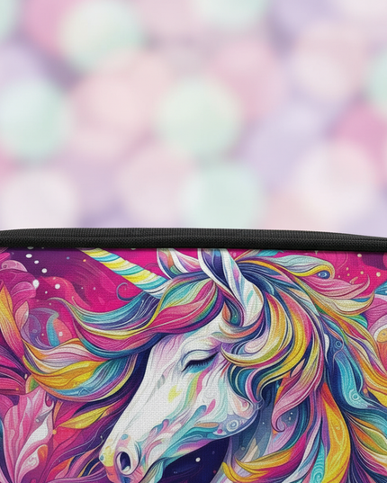 psychedelic unicorn pencil case - detail