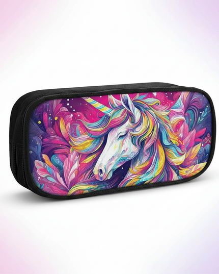psychedelic unicorn pencil case - white-bg