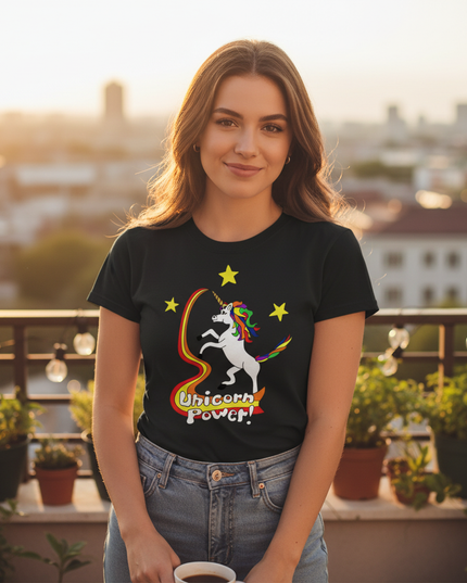 pumpkin unicorn shirt - in-use