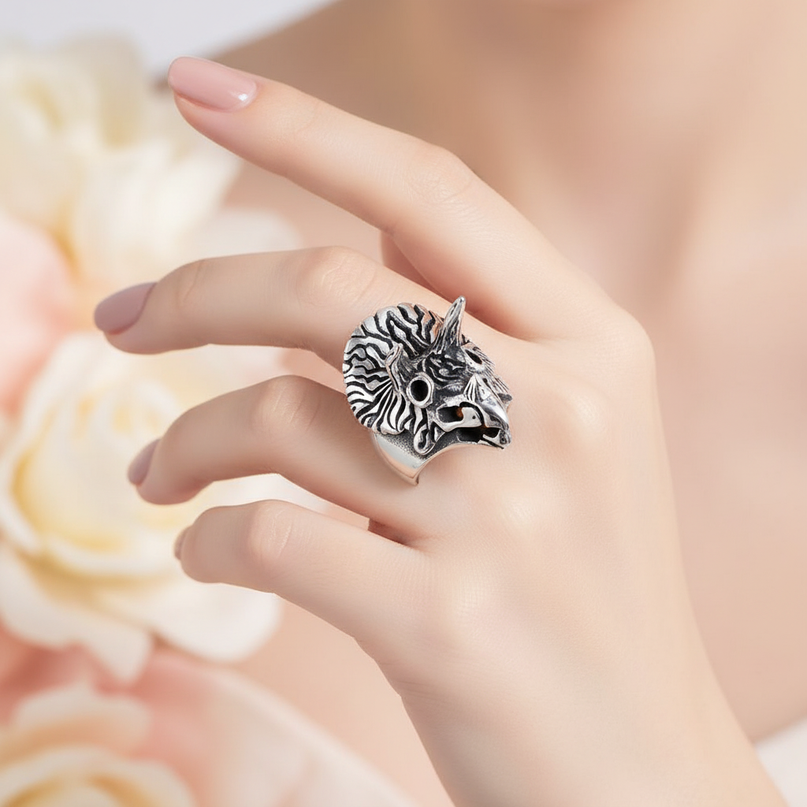 punk unicorn ring - in-use