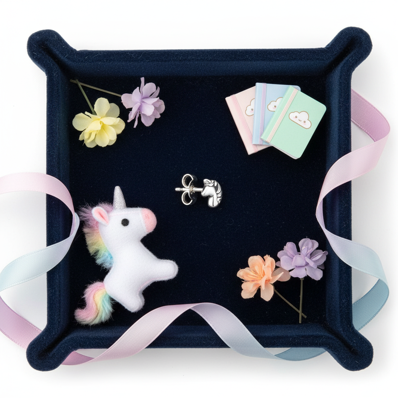 pure unicorn earrings - flat-lay