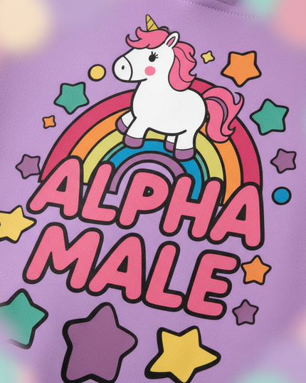 purple alpha male hoodie - detail