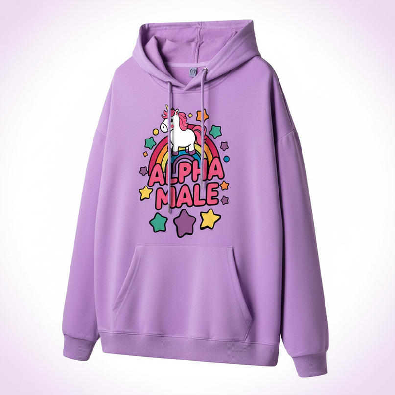 purple alpha male hoodie - white-bg