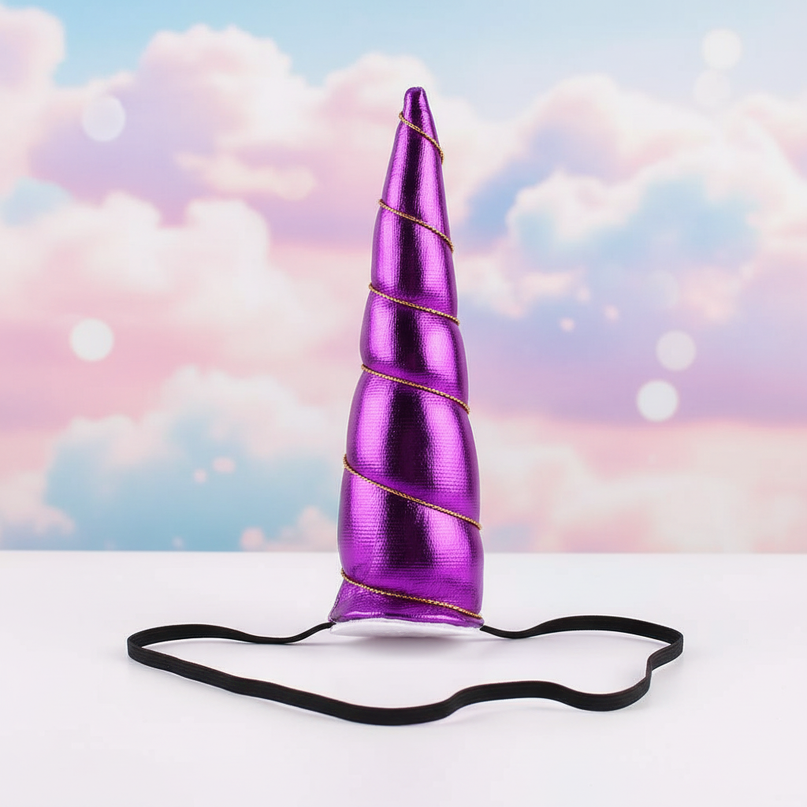 purple elastic unicorn horn - lifestyle