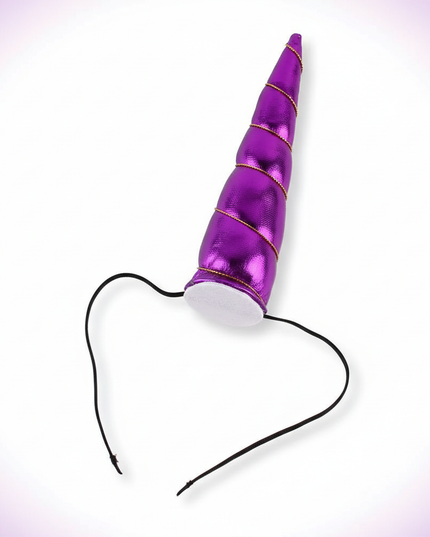 purple elastic unicorn horn - white-bg