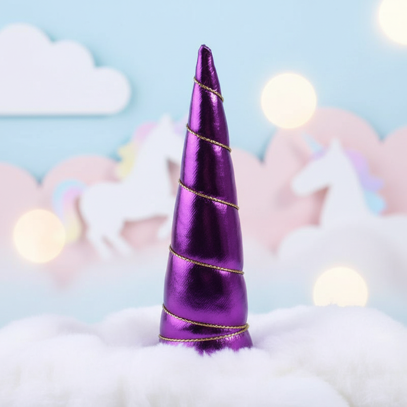 purple felt unicorn horn set - lifestyle