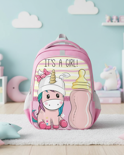 purple kawaii unicorn backpack - lifestyle
