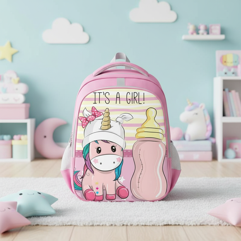 purple kawaii unicorn backpack - lifestyle