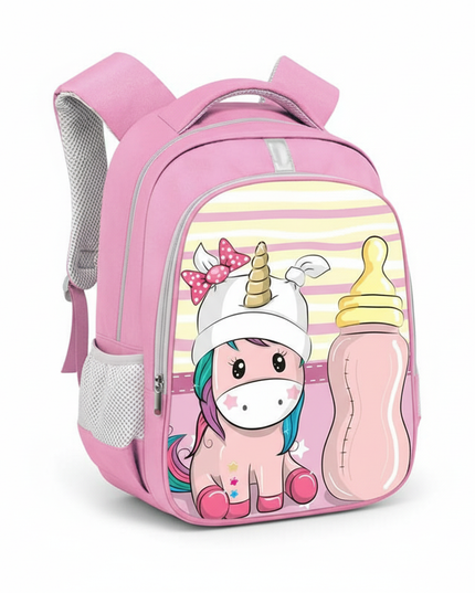 purple kawaii unicorn backpack - white-bg