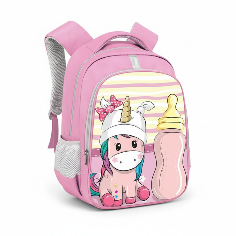 purple kawaii unicorn backpack - white-bg
