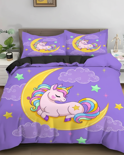 purple moon unicorn bedding - lifestyle