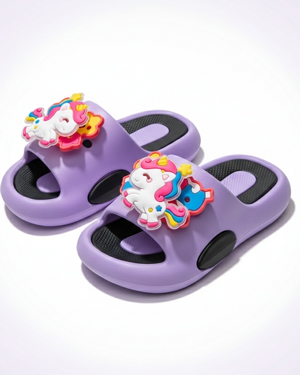 purple rotating unicorn slippers - white-bg