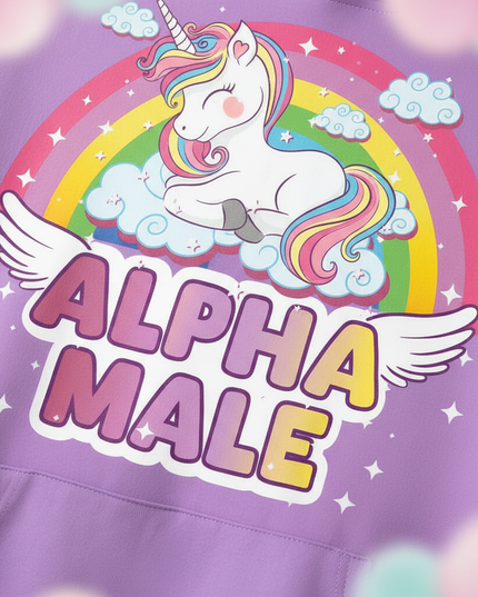 purple sleeping unicorn hoodie - detail