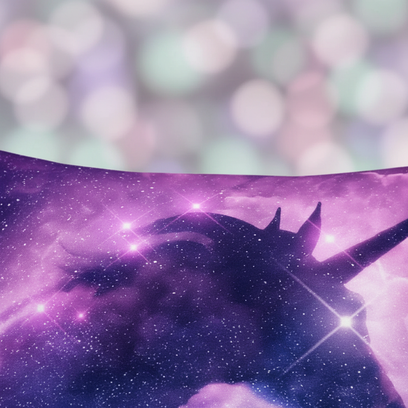 purple stardust unicorn bedding - detail