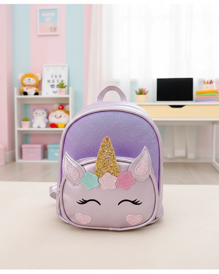 purple unicorn backpack - lifestyle