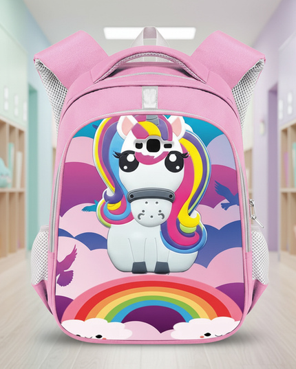 purple unicorn backpack school - lifestyle