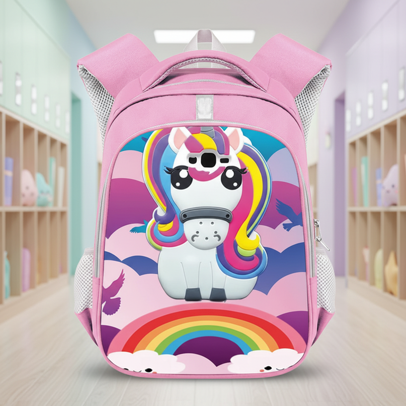 purple unicorn backpack school - lifestyle