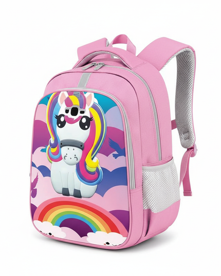 purple unicorn backpack school - white-bg