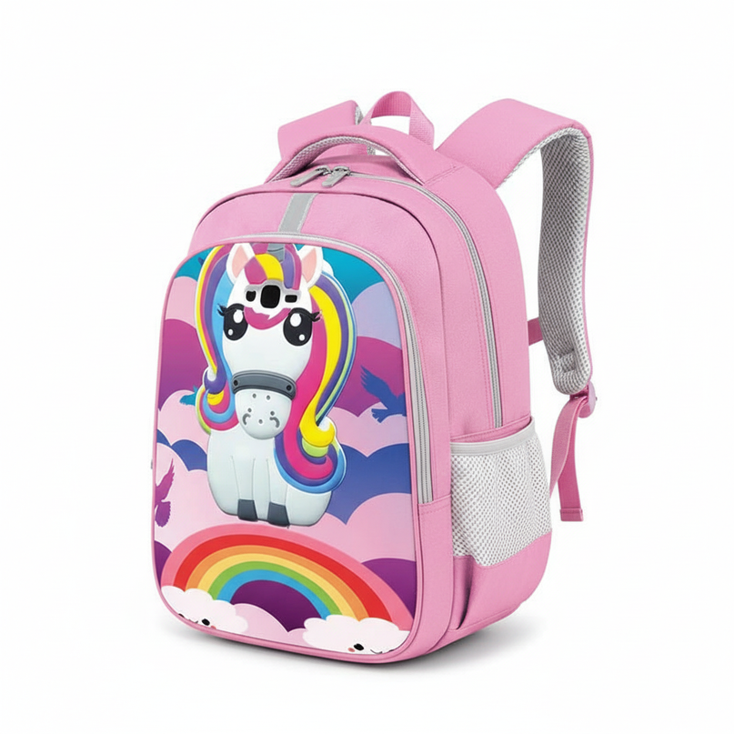 purple unicorn backpack school - white-bg